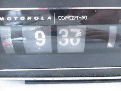 Vintage Motorola Concept-90 Black Flip Clock AM/FM Radio TESTED WORKING READ