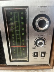 Vintage Mid Century Modern Wood Grain Radio PANASONIC #RE-6286 AM/FM