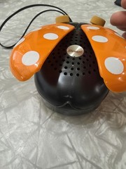Stewart Ladybug AM Radio Orange Color Made In Hong Kong Orange 9V WORKS! Music