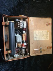 Silvertone 700 Vintage Portable Radio with Leather Case & Carry Handle