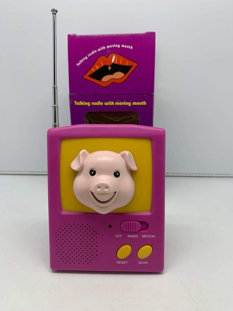 Vintage Talking FM Radio w/ Moving Mouth Pig RHD-2142 &rsquo;90s RARE NEW WORKING