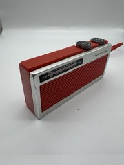 Red Vintage Realistic Portable Radio Radio Shack Tested and Working