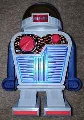Vintage 1980s Robot AM Radio ROBO-AM1 Glowing Red Eyes Lights RARE (Tested-READ)