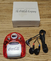 Vintage Promotional Coca Cola FM Auto Scan Radio Earphones Light Instruction Box