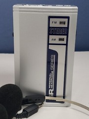 Vintage Sears AM FM Radio SR Personal Headphones Series Stereo Silver Tested