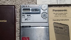 Vintage Panasonic RF-016 AM/FM 2 Band Pocket Radio Clock W/ Case Tested READ!!