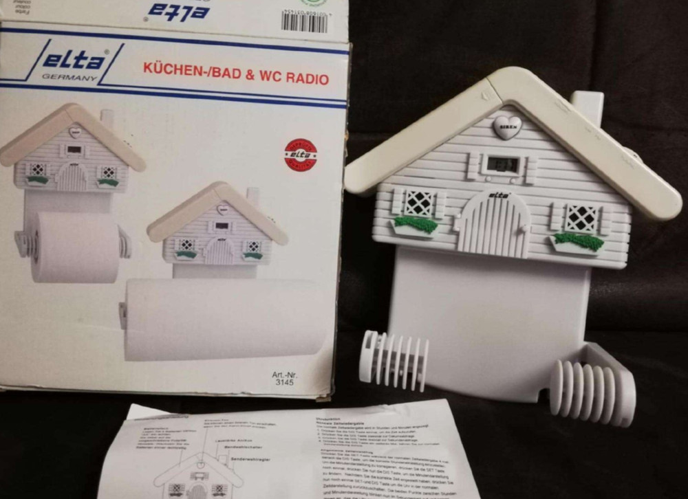 elta germany Art.-Nr. 3145 WC Radio für Küchen-BAD Toilet towel paper holder