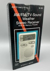 OPTIMUS 12-797 AM FM TV-Sound Weather Stereo Receiver Vintage New In Box Sealed