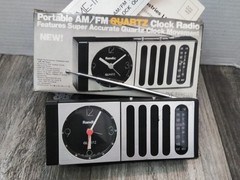 VTG. Randix QCR-18S AM-FM QUARTZ Portable Radio & Alarm Clock W/BOX,MANUAL