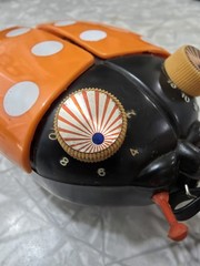 Stewart Ladybug AM Radio Orange Color Made In Hong Kong Orange 9V WORKS! Music