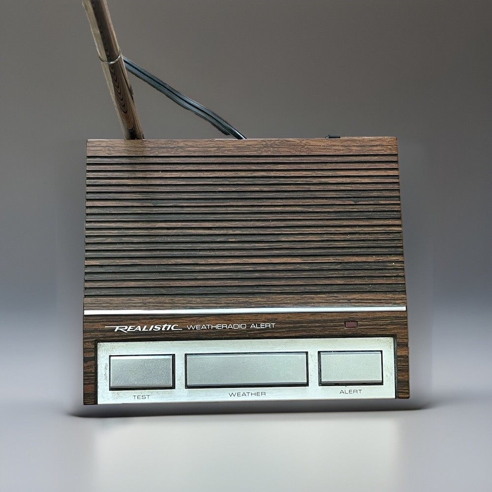 VINTAGE REALISTIC WEATHERADIO Alert Model 12-140 Simulated Walnut Finish Taiwan