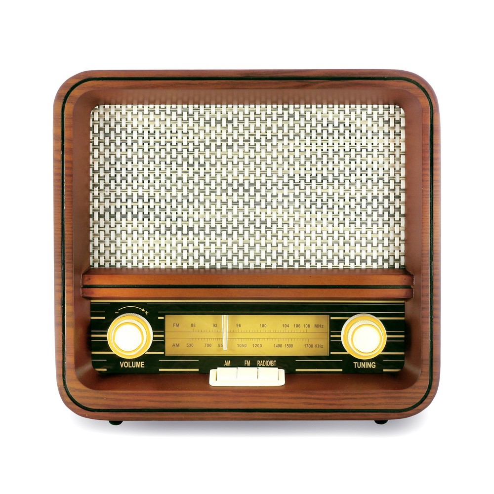 Fuse Real Wood Exterior Vintage Retro Bluetooth, AM/FM Radio, Speaker