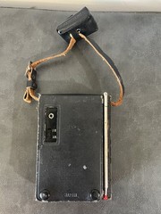 Vintage Sony TFM-850W 8 Transistor Radio Leather Case, earphone, Antenna Tested!