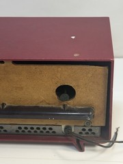 General Electric Cranberry Red 1953 Model 565 clock radio for parts