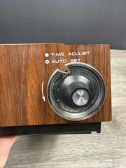 70s Sears Transistor Flip Clock Radio Model 3433 AM/FM Alarm Wood