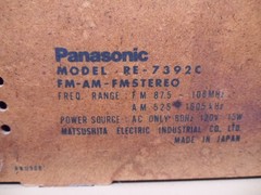 Panasonic Model RE-7392 AM FM Table Radio WORKING GREAT! RARE! VINTAGE