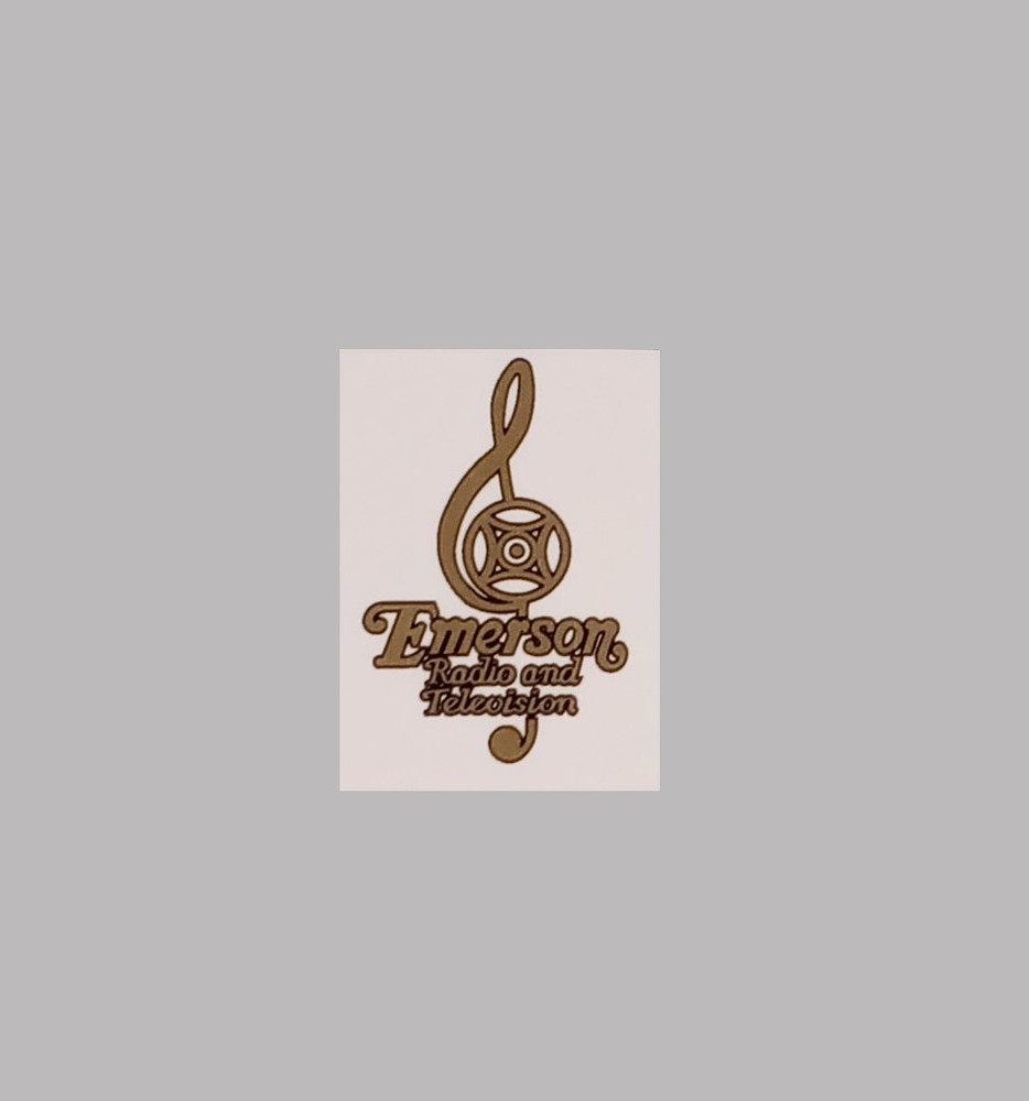 Emerson G Clef Radio Logo Water Slide Decal Sticker -Old Antique Wood Tube Radio
