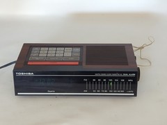 Vintage Toshiba RC-K5 AM/FM Clock Radio Dual Alarm Simulated Wood Japan Tested