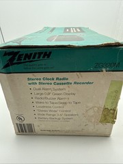 NOB Vintage Zenith ZG320M AM/FM Stereo Clock Radio Cassette Recorder Dual Alarm