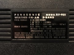 Vintage 1970 Panasonic National RF-951 Premium AM/FM/Weather 3 Band AC/DC 120v