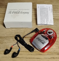 Vintage Promotional Coca Cola FM Auto Scan Radio Earphones Light Instruction Box