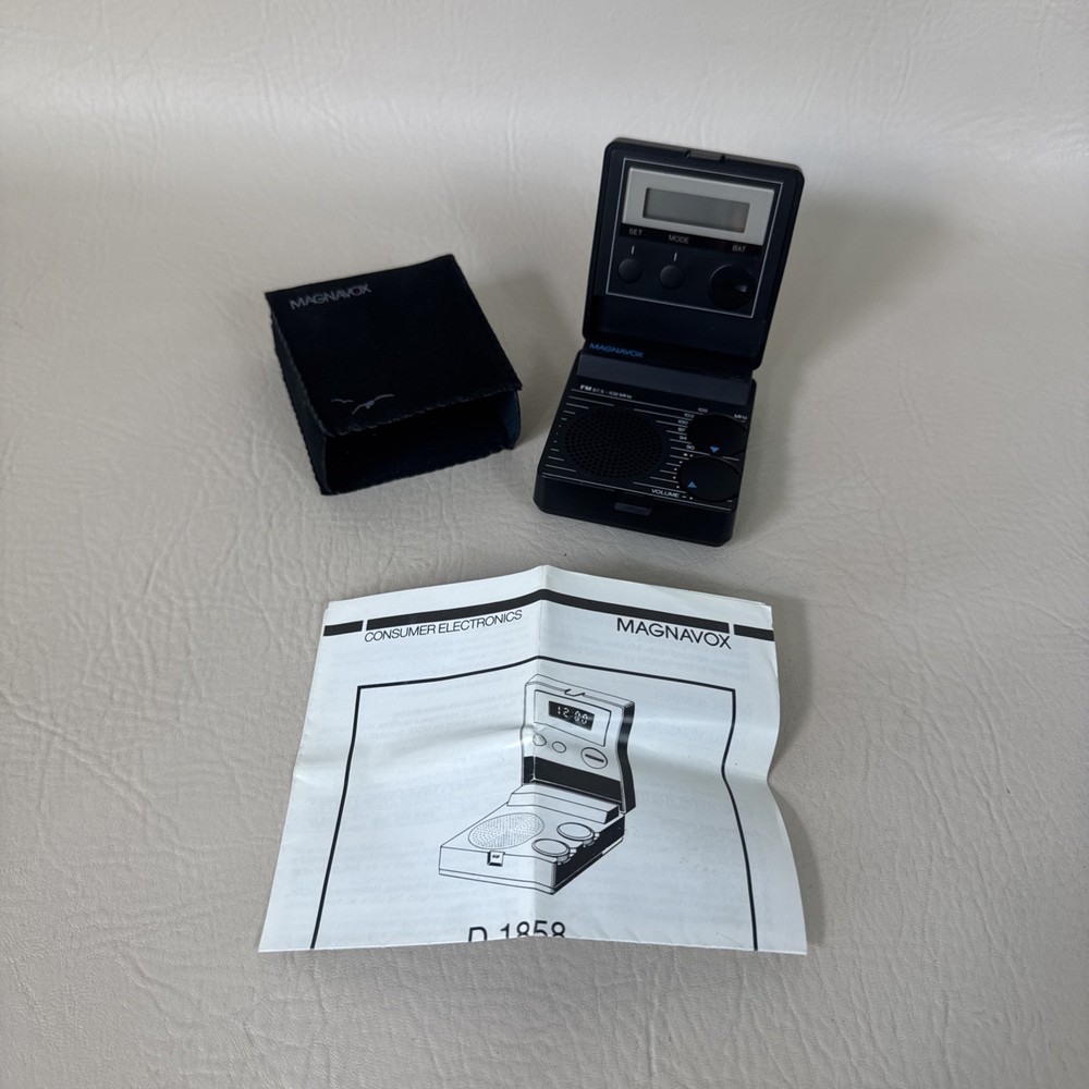 Magnavox Mini Travel Clock Radio D1858/47 4.5V Hong Kong