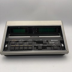 Vintage Silver Digital Hitachi Clock/Radio/Alarm AM/FM Model KC-680H Works!!