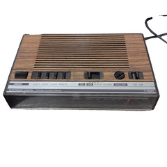 Vintage General Electric Wood Grain Am Fm Radio Alarm Clock Model 74624 B