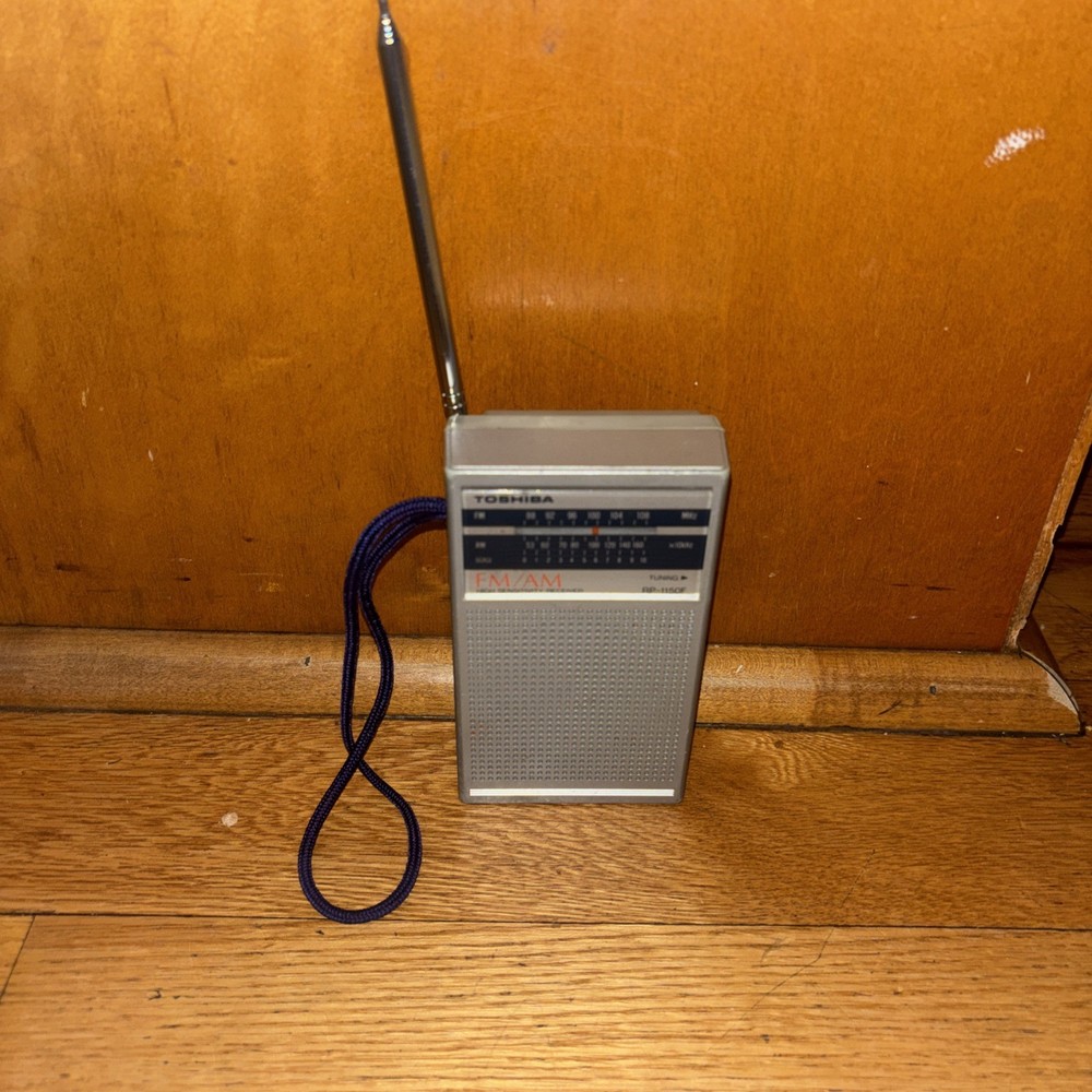 Vintage Toshiba AM/FM Portable Radio RP-1150F Tested And Working Antennae Strap
