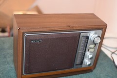 Vintage Sony FM AM Tabletop Radio Wood Grain Model ICF-9740W with OPTION