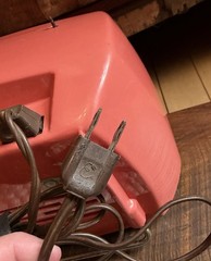 RARE 1950s Philips Time-Mark Clock Radio Atomic Red/Pink B2C11U WORKS MCM Cord