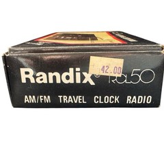 VTG NOS Randix RCL50 Travel AM/FM Radio Quartz Clock NEVER REMOVED Original Box