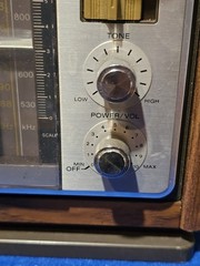 Vintage Sony ICF-9740W AM/FM Wood Grain Table Radio Taiwan Tested