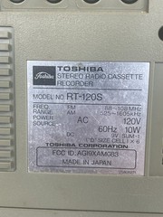 Toshiba RT-120S Vintage AM/FM Radio Cassette Boombox – Non-Working Cassette