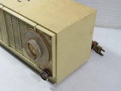 Vintage General Electric Dual Speaker AM Tube Radio Mid Century Modern Decor