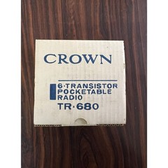 CROWN TR-680 Pocket Transistor Radio Silver967 Vintage ｗ/Box Made in Japan NEW