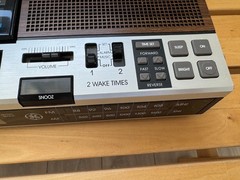 Vintage GE 7-4956B FM AM Alarm Clock Radio Cassette Recorder Wood Grain, Tested