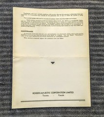 Vintage 1937 Rogers Majestic Radio Models Operation Manual 12/61 12/66 12/67