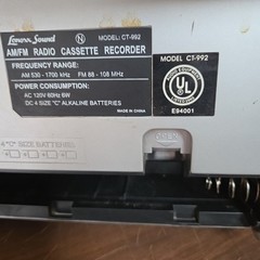 Parts Only Lenoxx Sound CT-992 AM/FM Radio No Works Cassette Recorder Boombox
