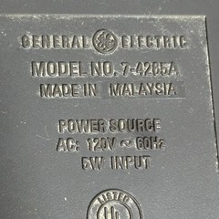 General Electric 7-4265A SpaceMaker Under Cabinet AM FM Radio & Cassette Player 