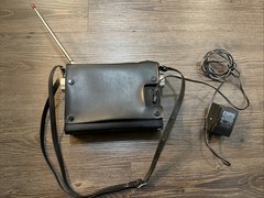 Sony ICF-110w Portable Radio Vintage Powers On Read! + AC Adapter & Case