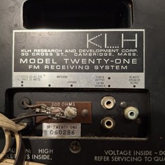 KLH Model Twenty One 21 FM Radio WORKS!