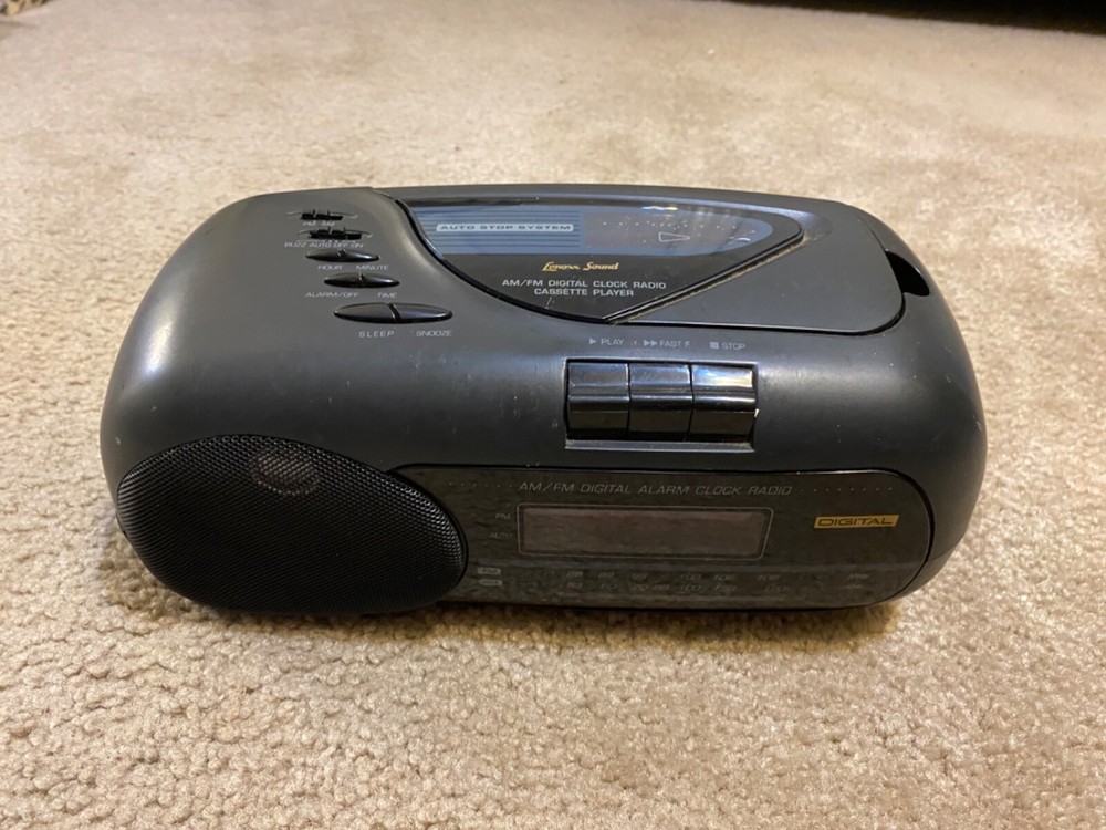 Lenoxx Sound AM/FM Digital Clock Radio Cassette Player Model CR-186 Tested Works
