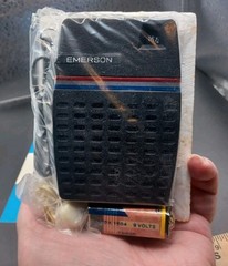 New Old Stock Emerson 31P79 Black Portable Radio In Box