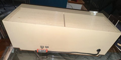 Hitachi solid-state AM/FM table radio from the mid-century modern (MCM) era,