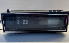 Vintage Soundesign 3464 Flip Clock Radio AM/FM Alarm Woodgrain Mid Century WORKS