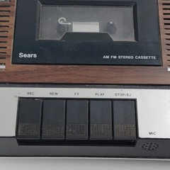 VTG -Sears 1979 Model 23400 AM/FM Cassette Clock Radio Tested- powers on. READ!!