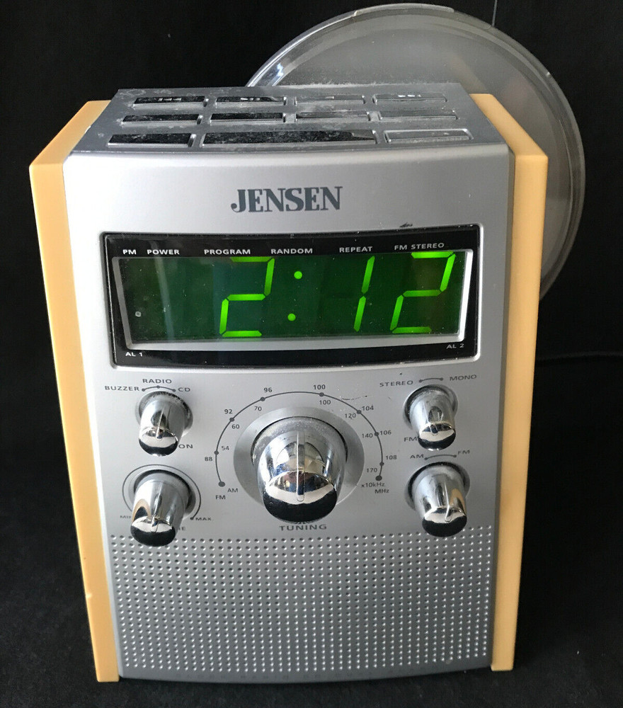 RETRO LOOK- JENSEN JCR-560 AM/FM Alarm & CD Clock Radio – PARTS OR RESTORE