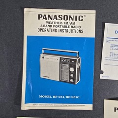 Booklet Directions ONLY Vintage Panasonic Portable AM/FM Radio RF-951 RF-951C
