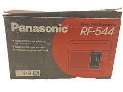 Vtg Black Portable PANASONIC AM/FM Radio #RF-544 with Speaker in original box